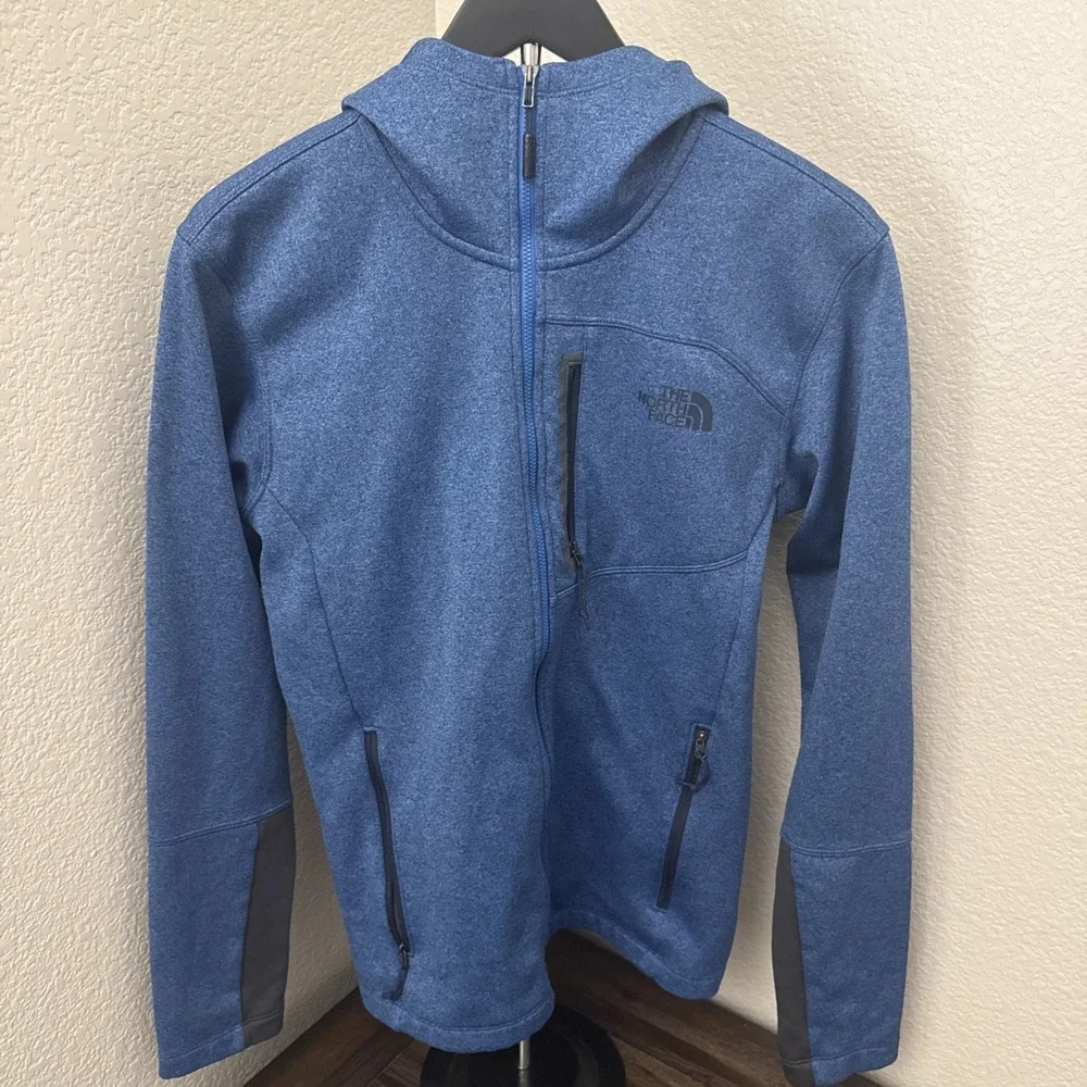 The North Face Tech Fleece Hoodie Hoody Jacket Blue Full Zip Men's Size small